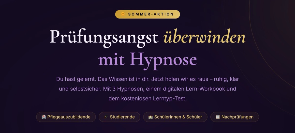 Prüfungsangst überwinden mit Hypnose